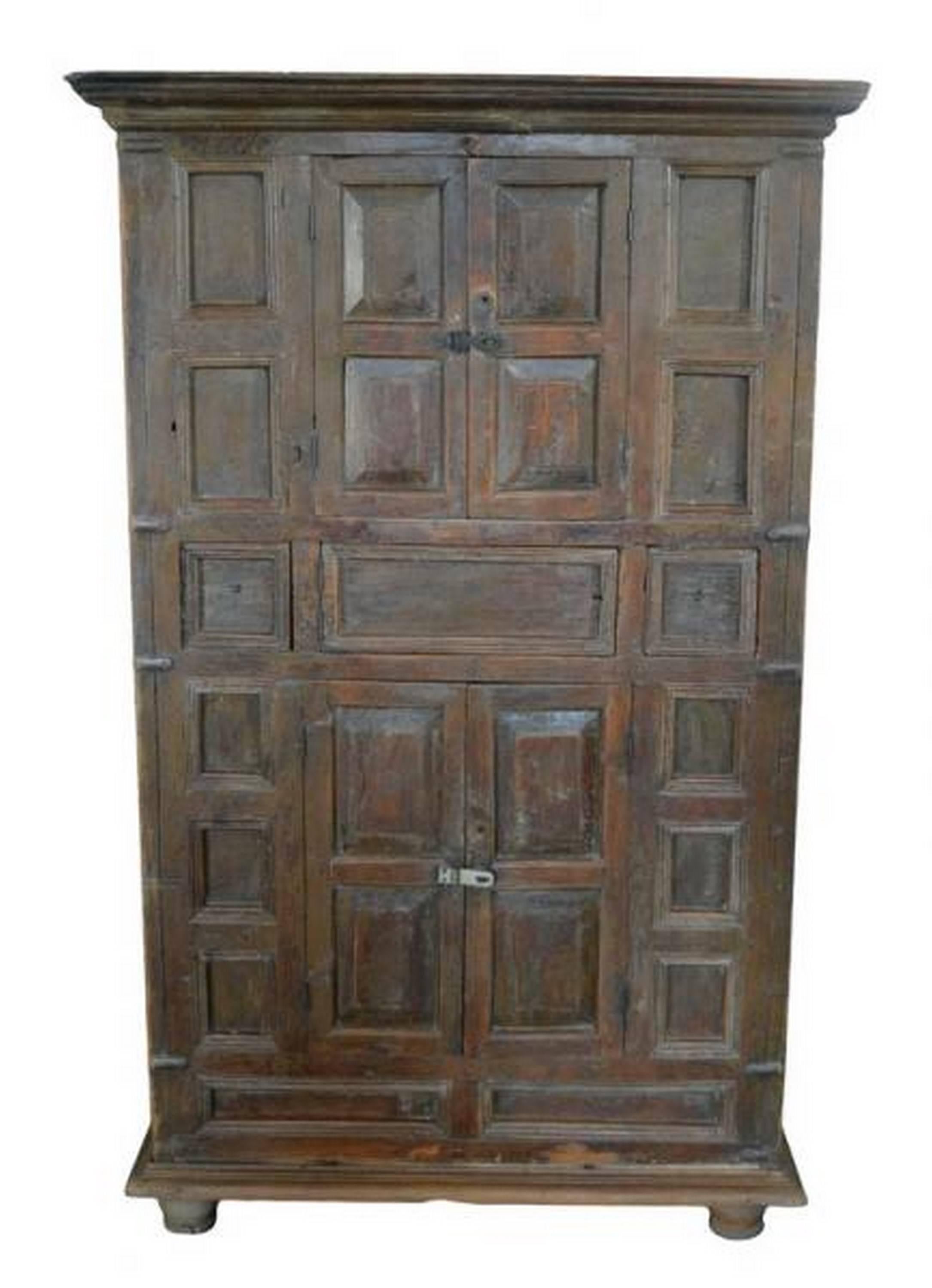 indian carved wood cabinet