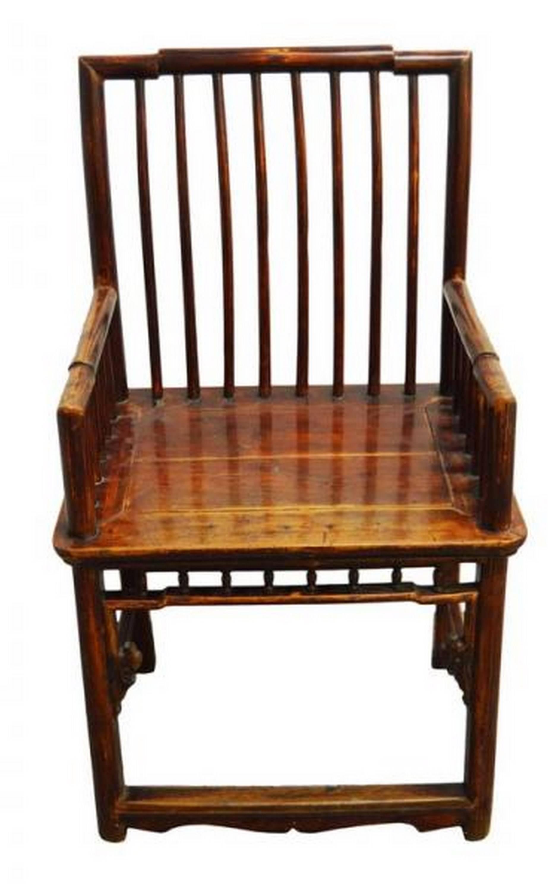 Antique Chinese Dark Brown Lacquered Wood Side Chair from the 19th Century In Good Condition In Yonkers, NY