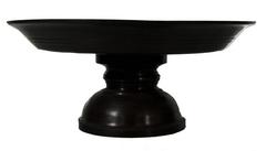 Cylindrical Bronze Cake Stand with Dark Patina from the Late 20th Century