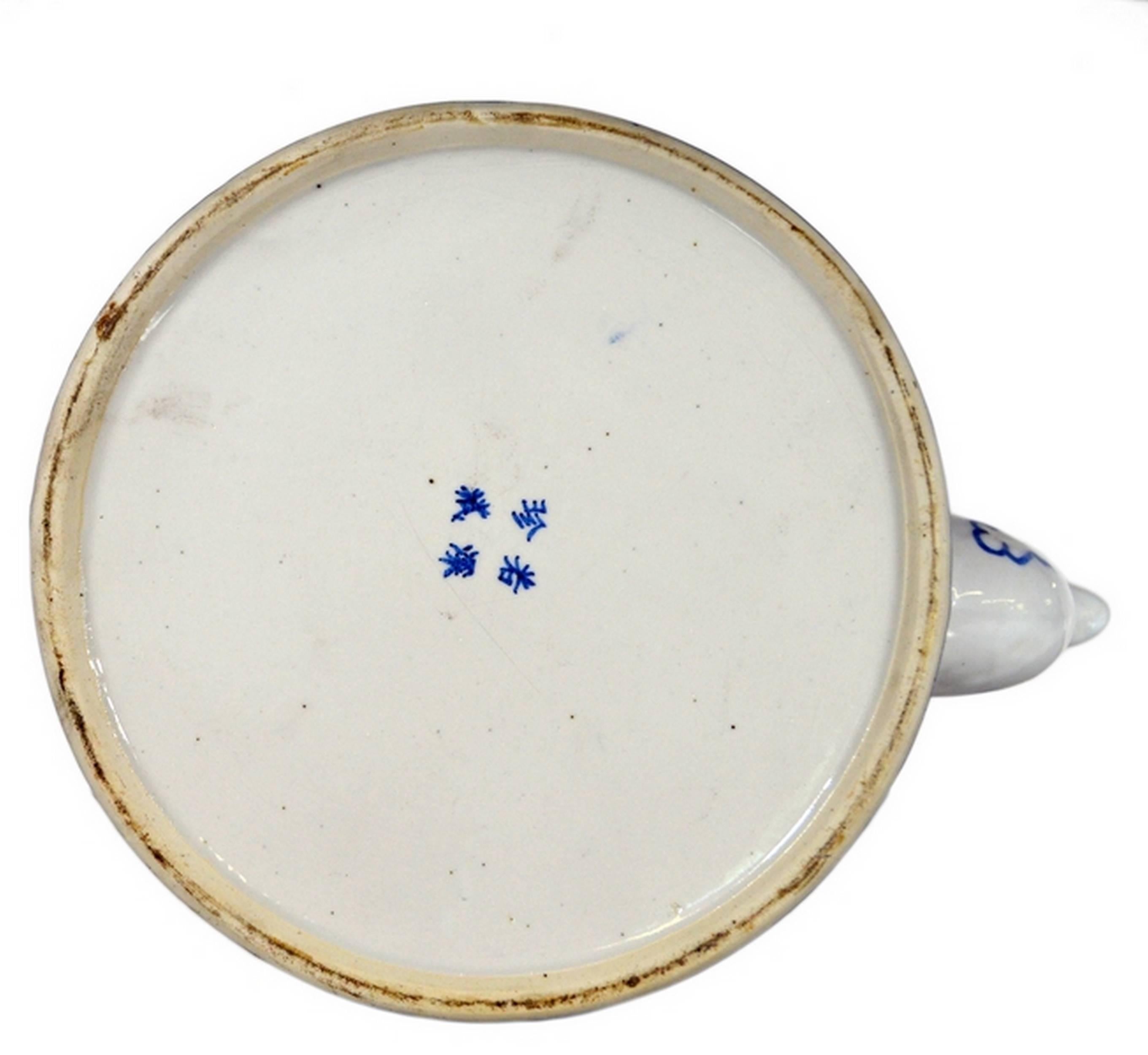 Chinese  Vintage Hand Painted Blue and White Porcelain Teapot from China, circa 1930