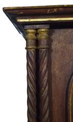 Antique Indian Christian Carved Wooden Shrine with Silk, 19th Century