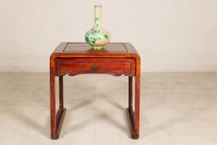 Chinese Qing Dynasty Hardwood Side Table with Drawer, circa 1900