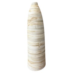 Skinny Beige & Brown Swirl Ceramic Vase