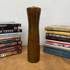 Amber Brown Cylindrical Column Ceramic Vase