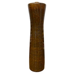 Amber Brown Cylindrical Column Ceramic Vase