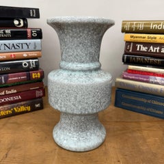 Bold Geometric Stacked Vase in White Crackle Ceramic