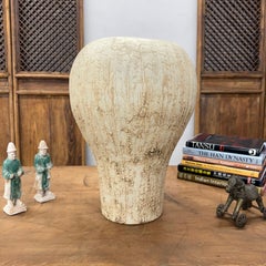 Textured Wide Rounded Ceramic Vase in Ivory & Sand Brown
