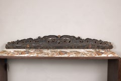 Antique Carved and Painted Wood Architectural Frieze Panel