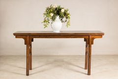 Antique Chinese Altar Console Table with Incised Top, circa 1900