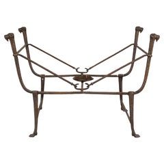 Directoire Style Bronze Table Base with Ram’s Head Motifs