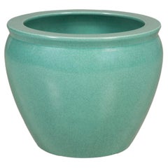 Chinese Celadon Glazed Ceramic Planter with Crackle Finish