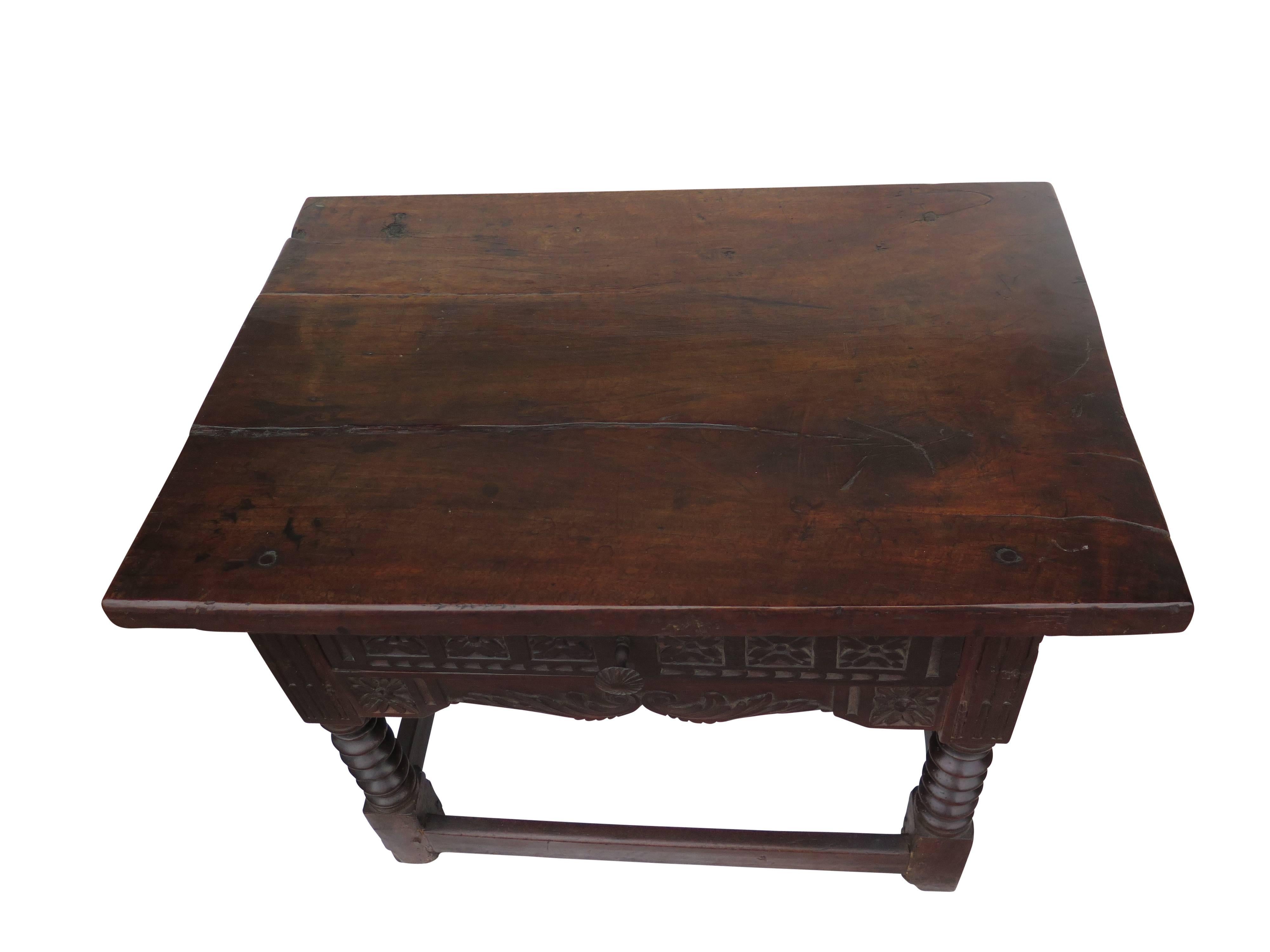 18th Century Spanish Walnut Side Table 1