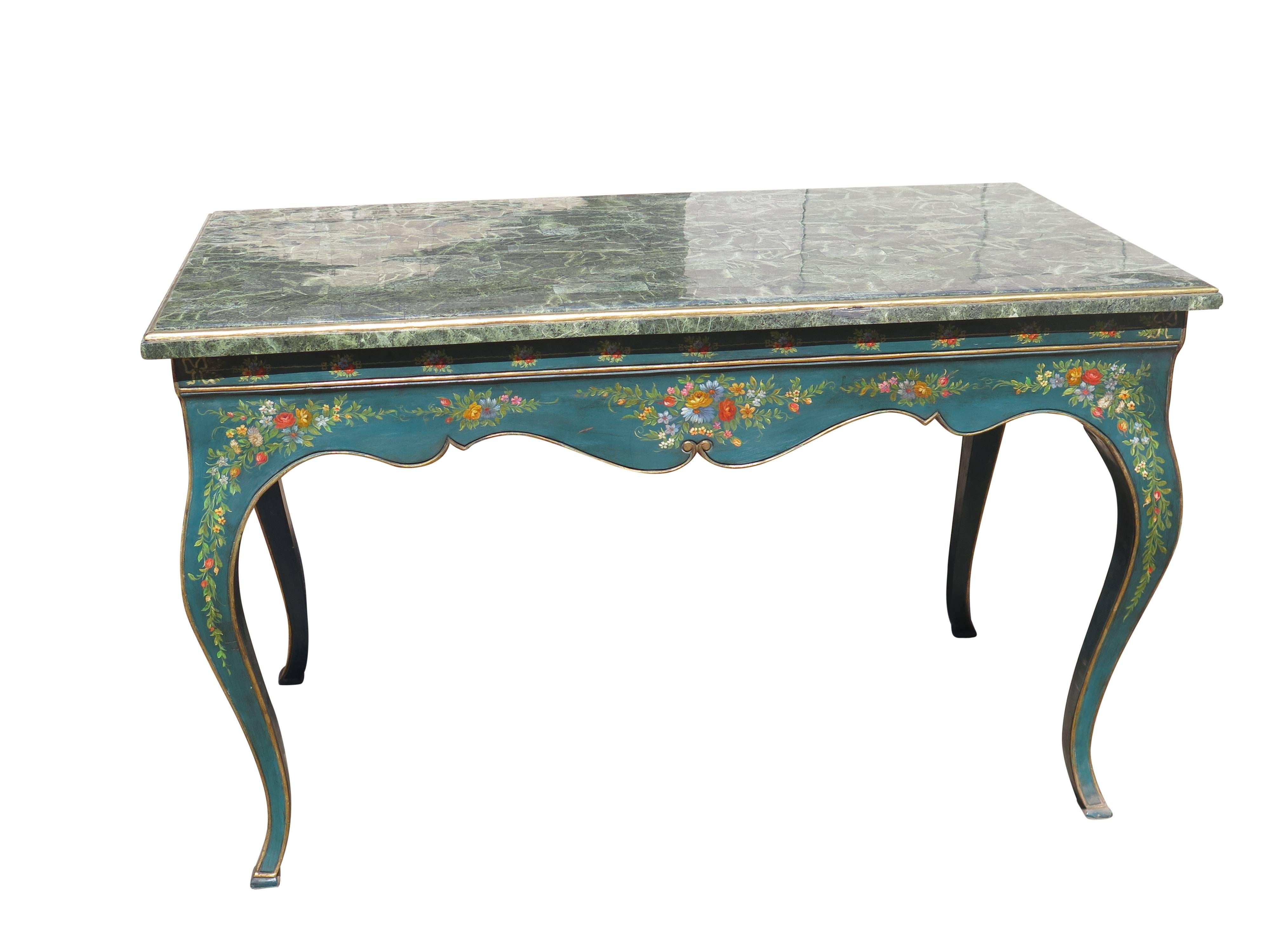 teal console tables