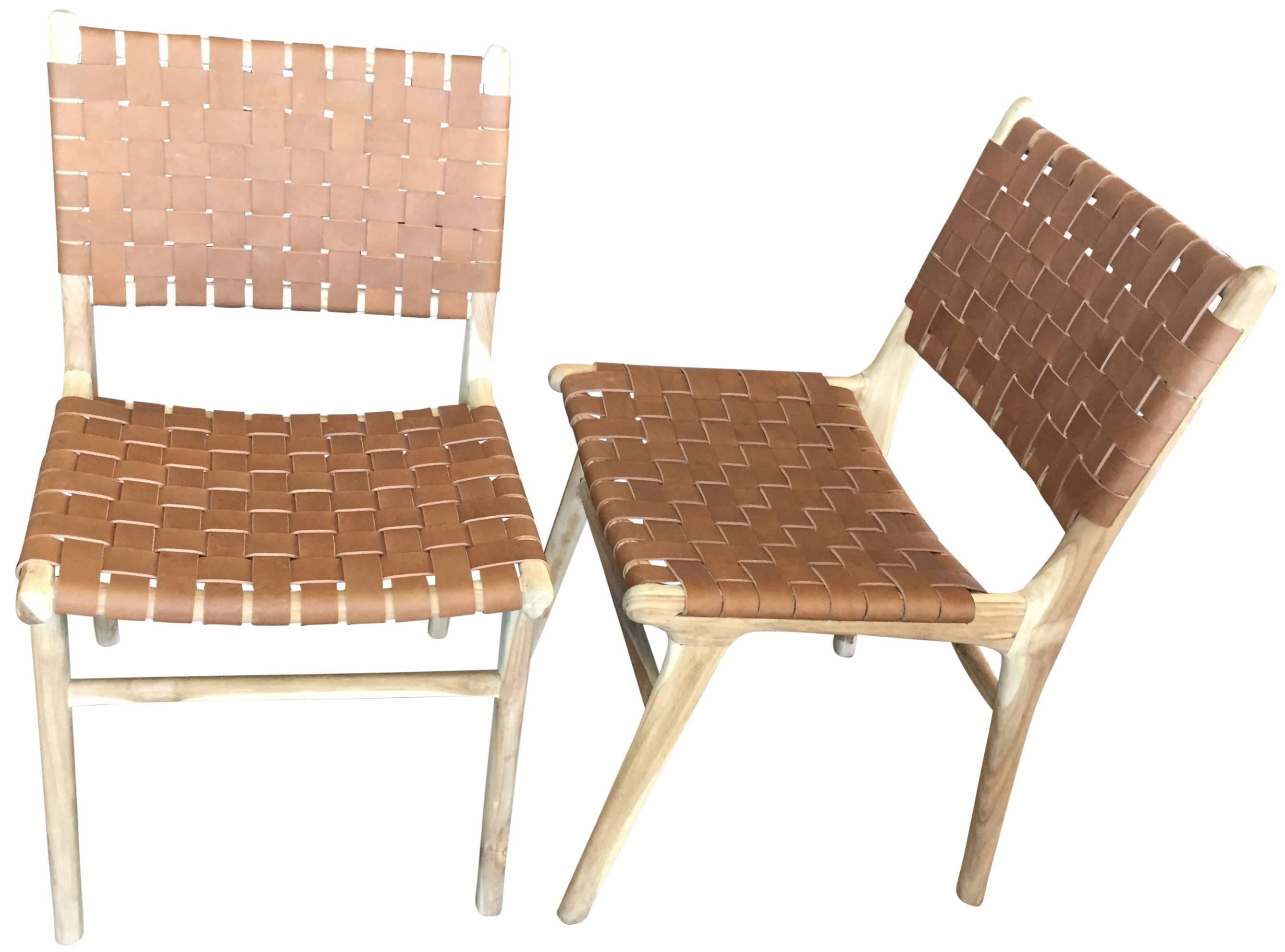 leather strap dining chairs