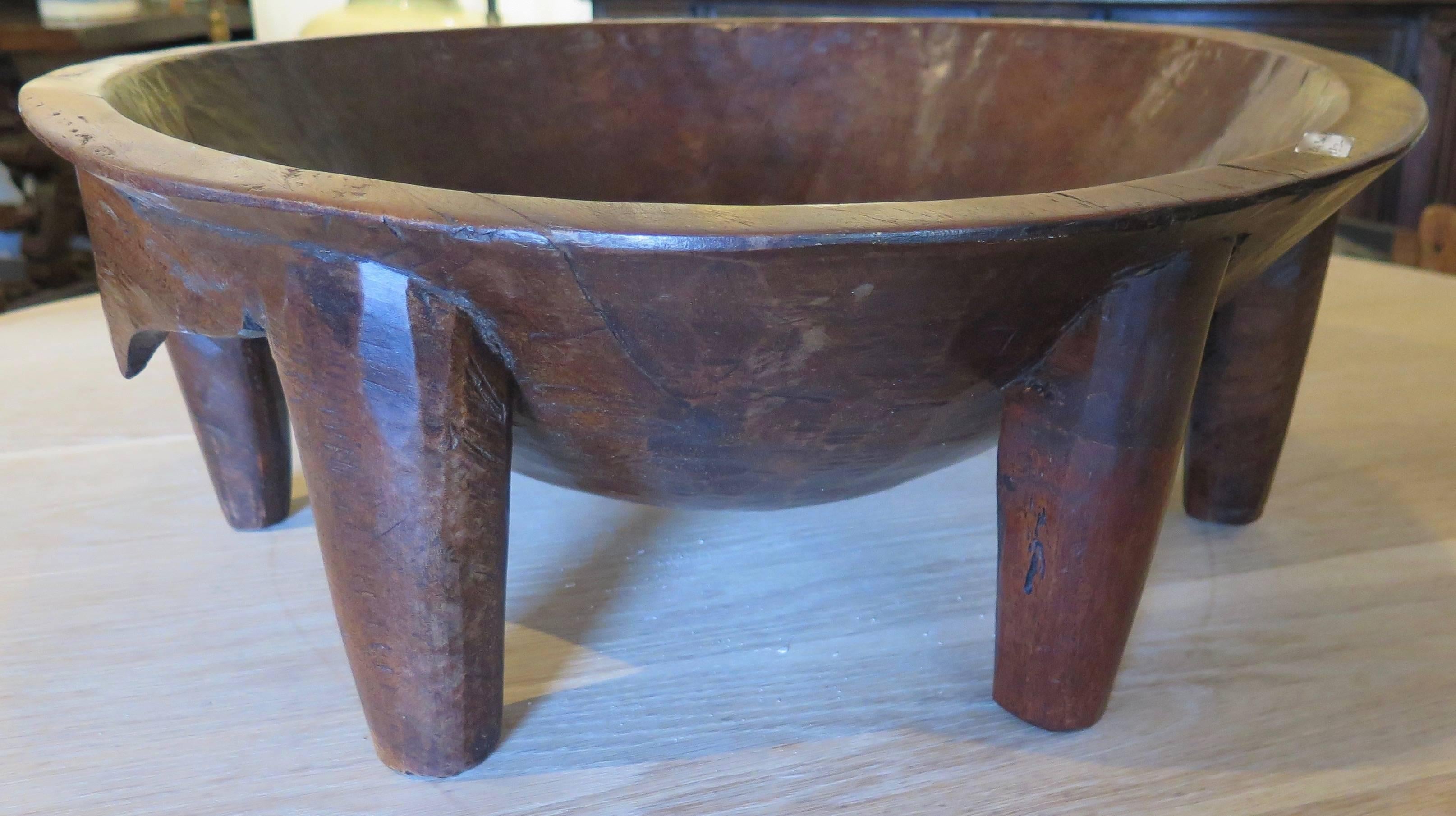 Beautiful large Kava bowl with nice patina.