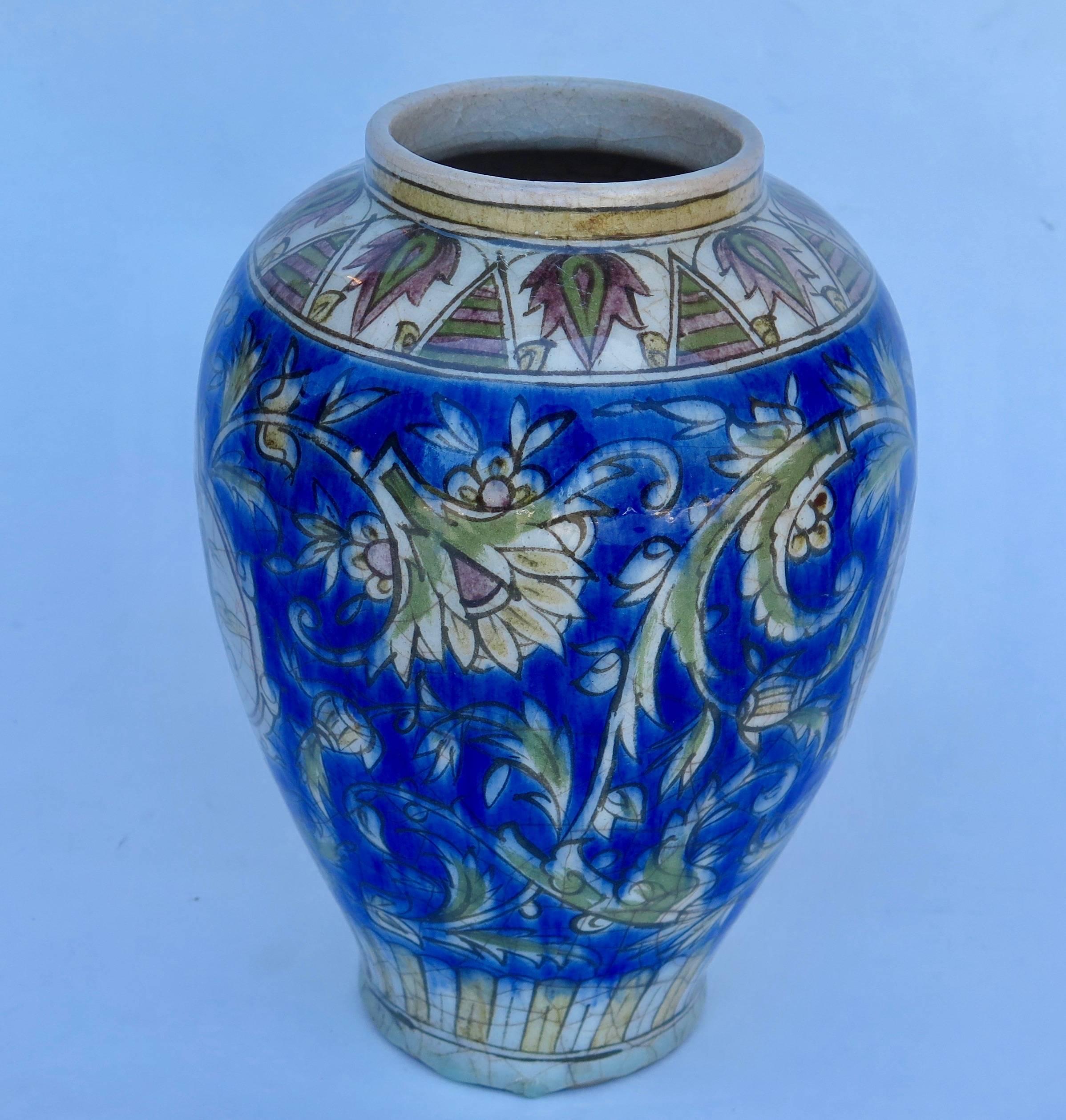 19th century Persian vase with bird motifs.