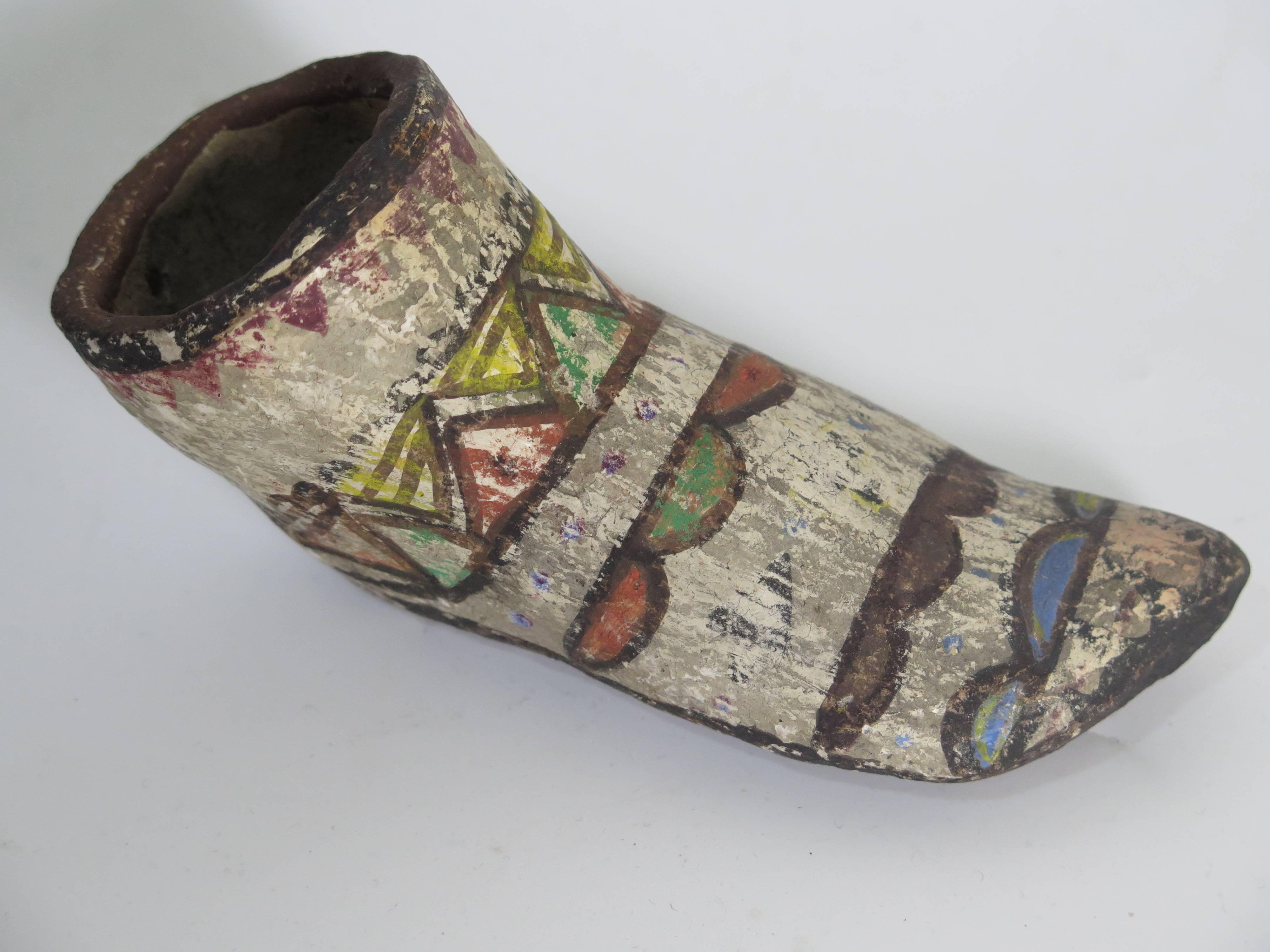 Group of Pueblo Pottery Moccasins, Early 1900s In Good Condition For Sale In Montecito, CA