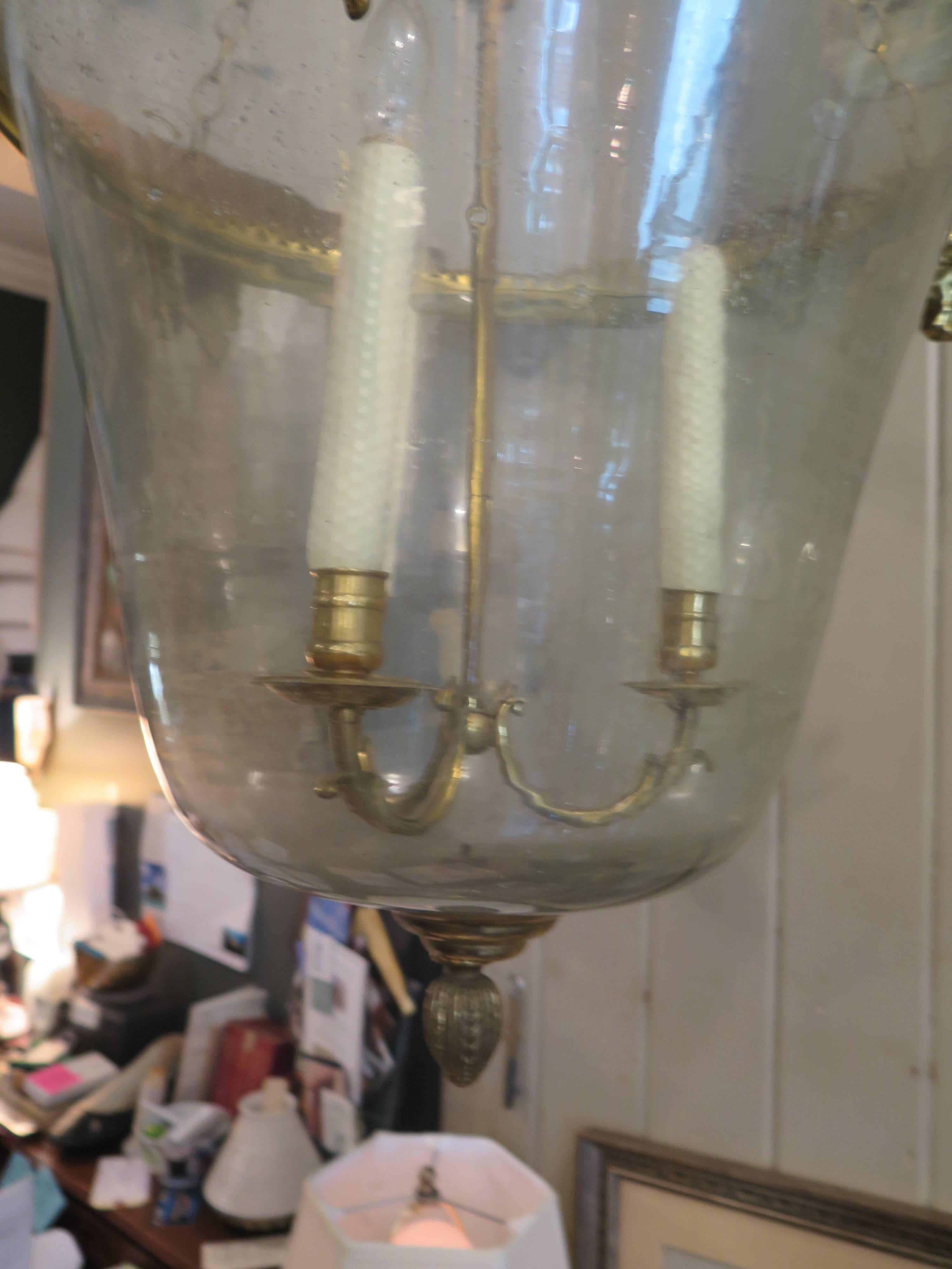 Neoclassical Revival French Brass Pendant Light with Ram's Heads