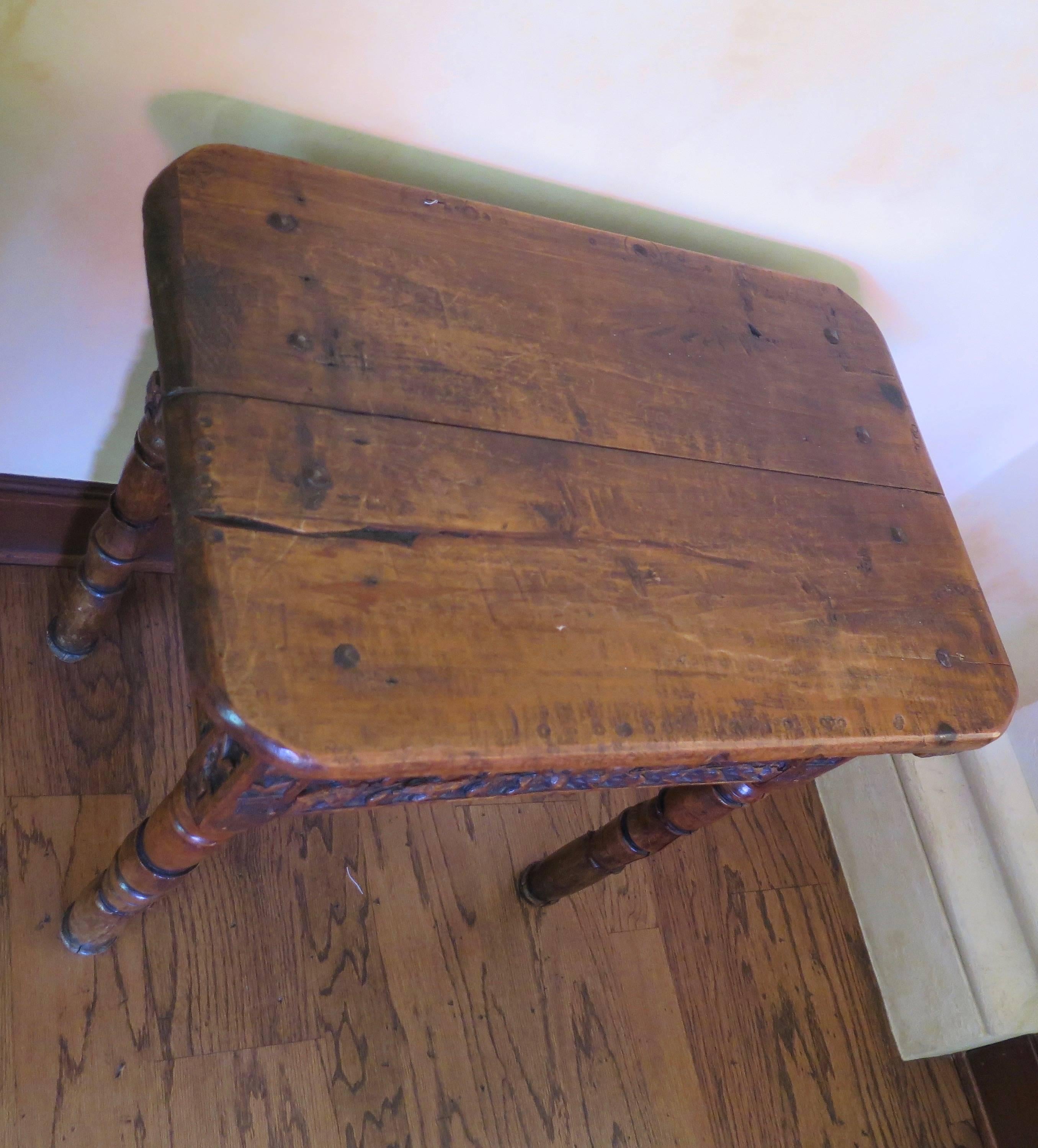 Excellent Spanish Colonial side table with single drawer. Haskell Antiques. 