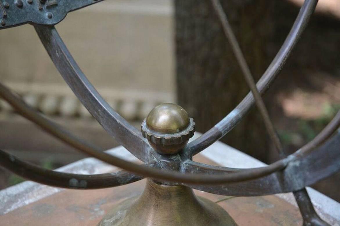 Mid-20th Century Bronze Armillary Sphere on Art Nouveau Base