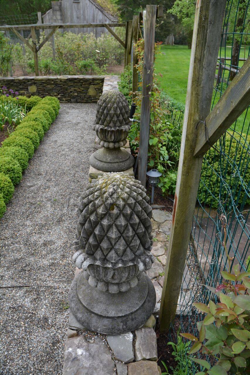 Pineapple Finials In Excellent Condition In Katonah, NY