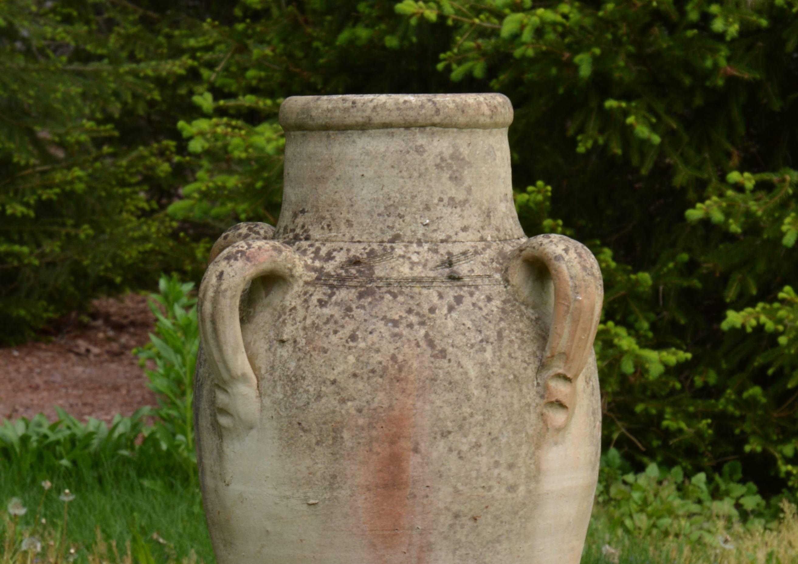 Hand-Crafted Four-Handled Urn