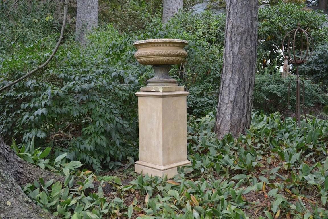 Stoneware Urn Marked Doulton on Stand In Good Condition In Katonah, NY