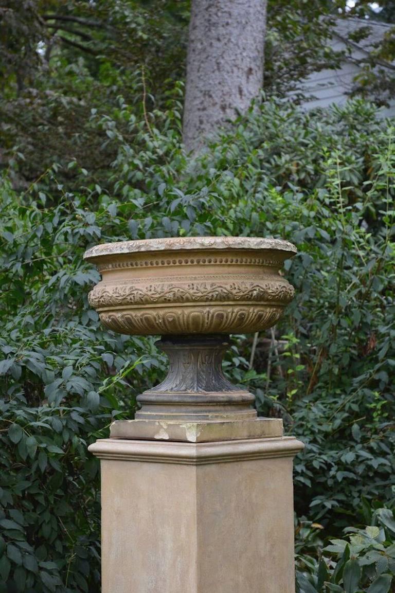 Stoneware Urn Marked Doulton on Stand 1