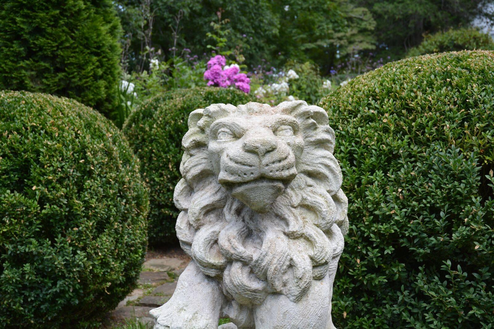 Baroque Carved Stone Bavarian Lions