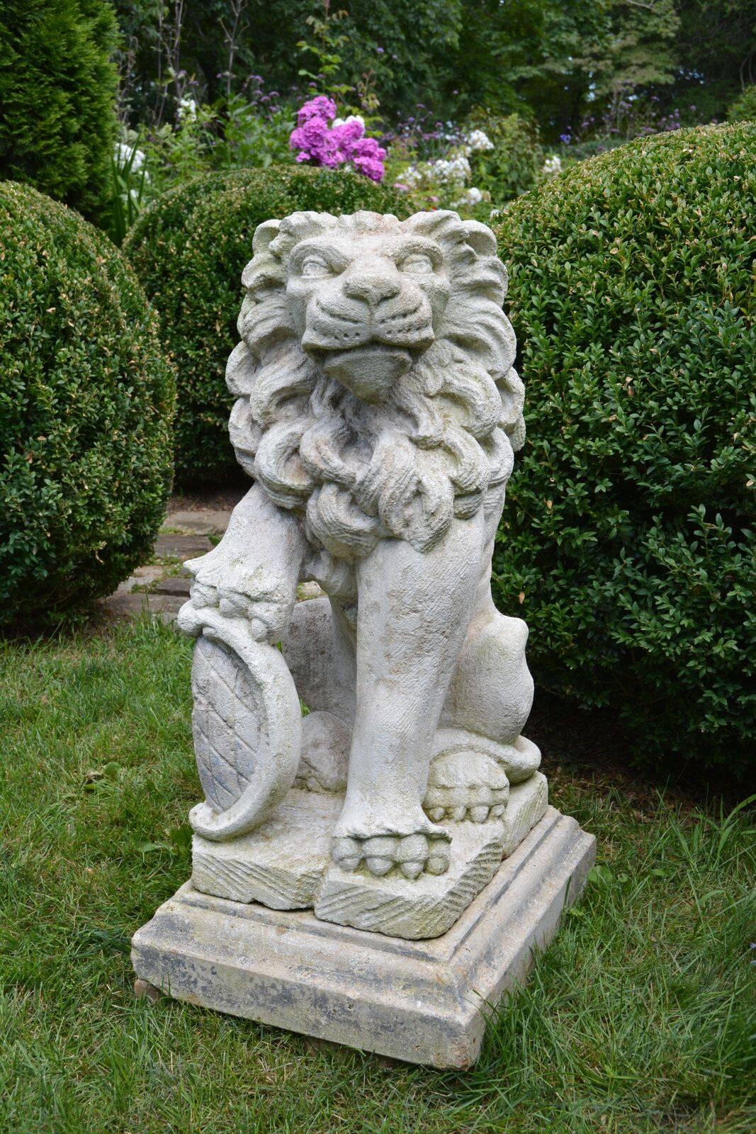 Carved Stone Bavarian Lions 1