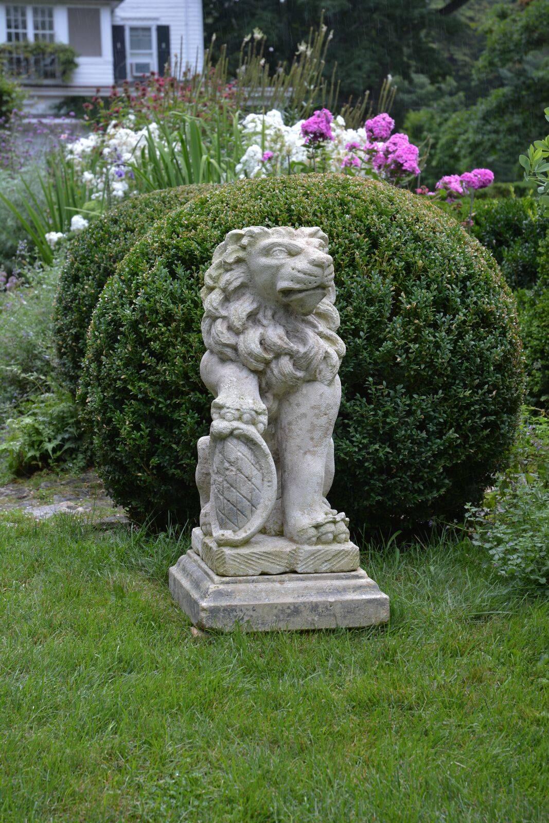 Carved Stone Bavarian Lions 2
