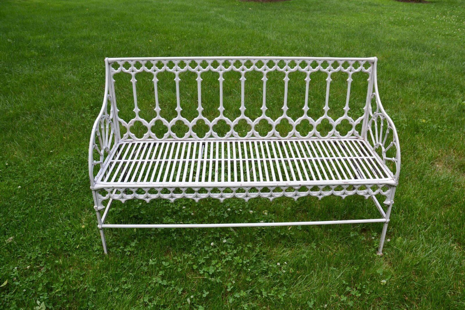 Cast Iron Gothic Bench In Good Condition In Katonah, NY