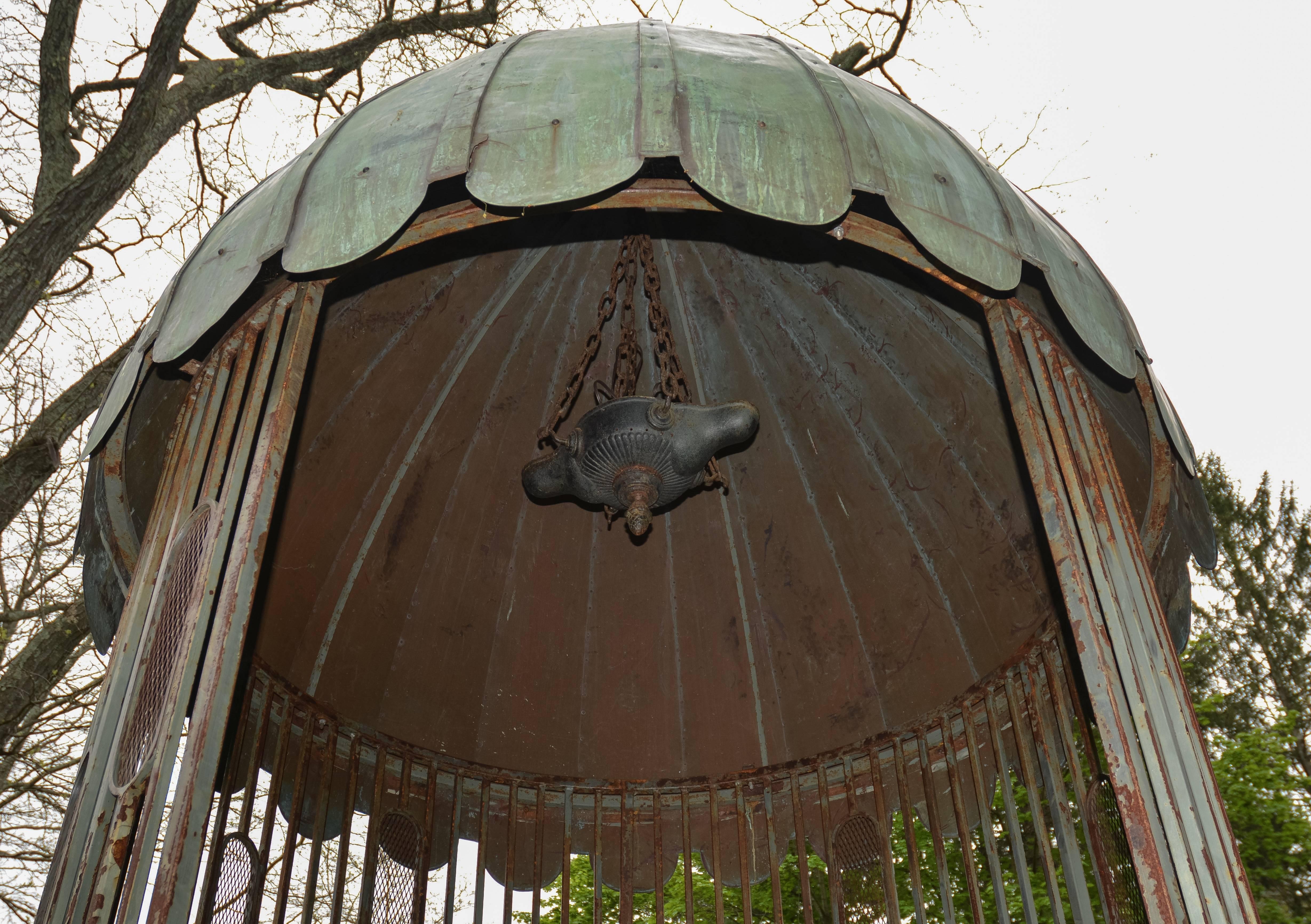 Gazebo with Copper Roof and Wrought-Iron Elements 2