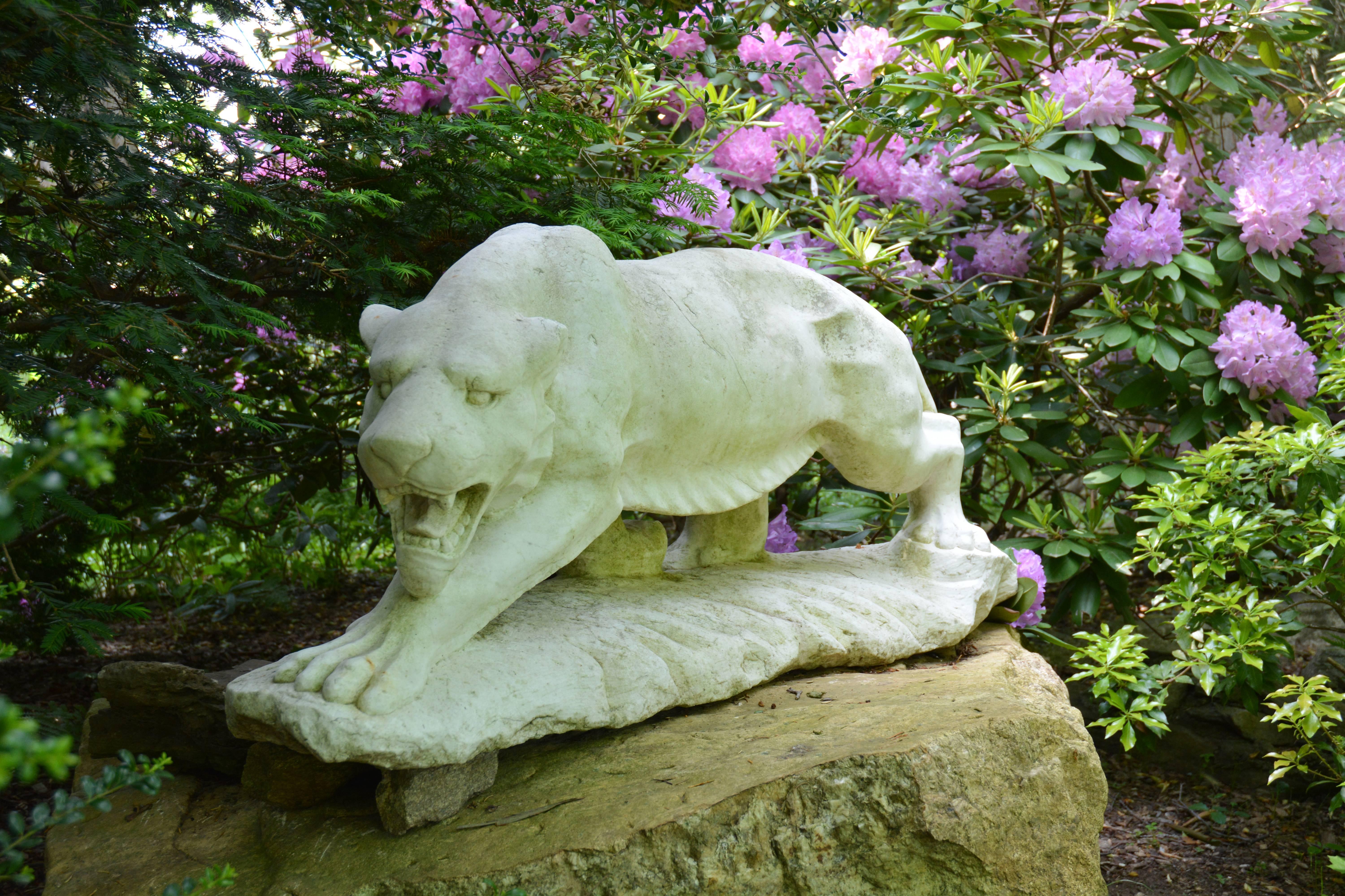 British Sculpture of Stalking Tiger in Marble