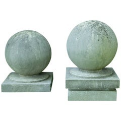 Carved Limestone Ball Finials