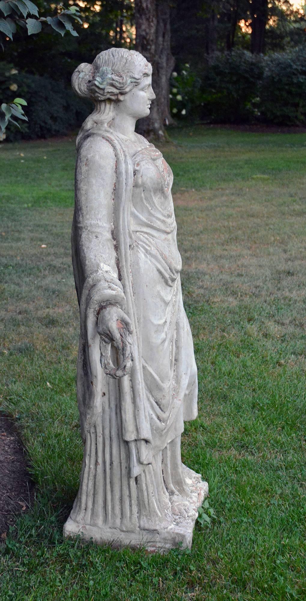 American Painted Terra-cotta statue of Flora
