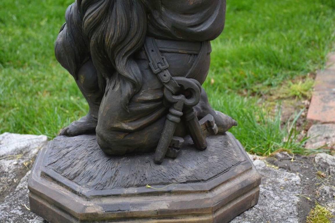 19th Century Birdbath with Kneeling Dwarf