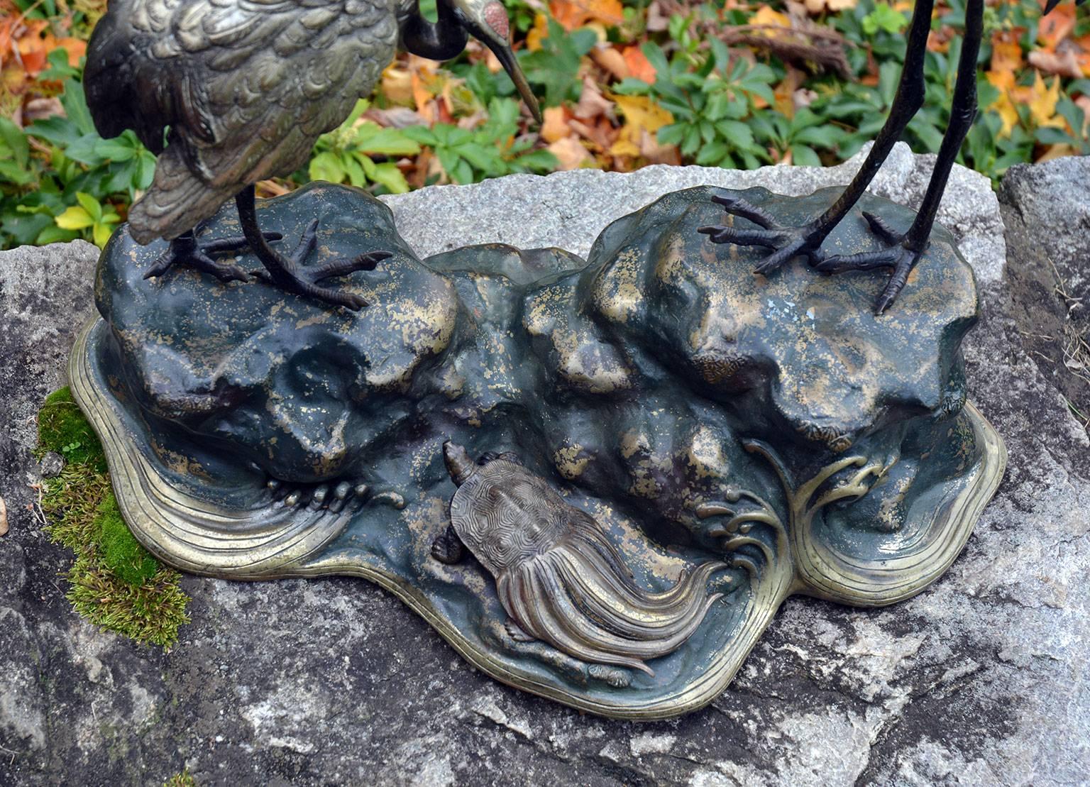 Bronze Sculpture of Japanese Cranes 1