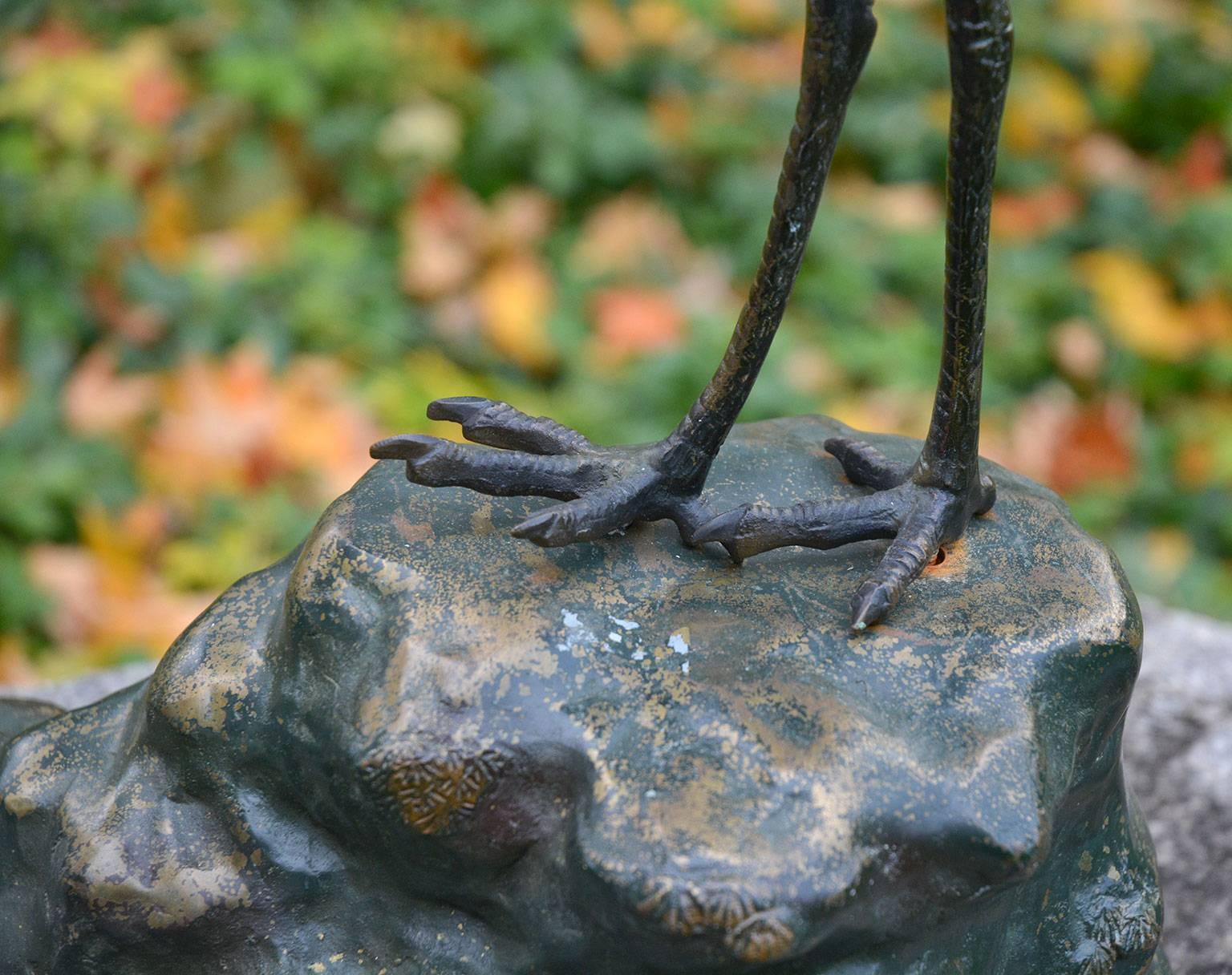 Bronze Sculpture of Japanese Cranes In Good Condition In Katonah, NY