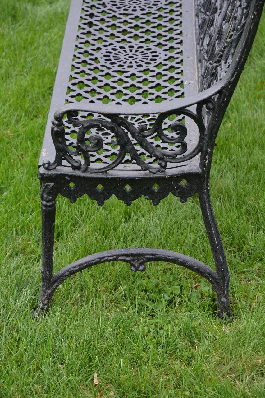 Early 20th Century Cast Iron Curtain Style Bench