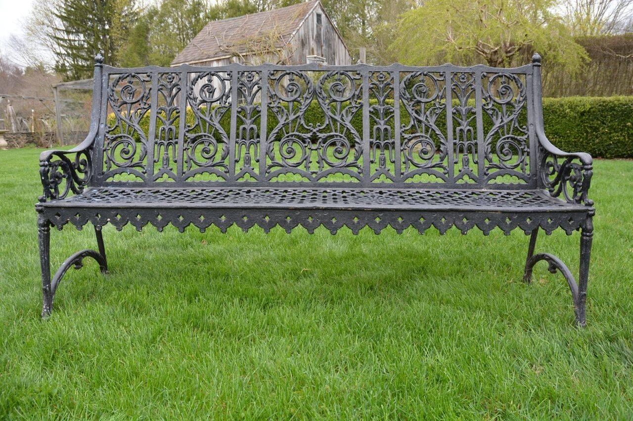 Cast Iron Curtain Style Bench In Good Condition In Katonah, NY