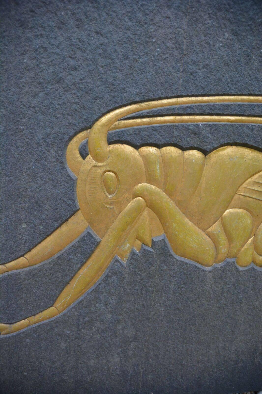 Carved Grasshopper Plaque