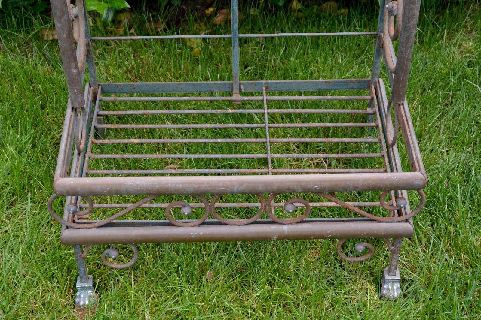 20th Century Wrought Iron and Brass Baker's Rack