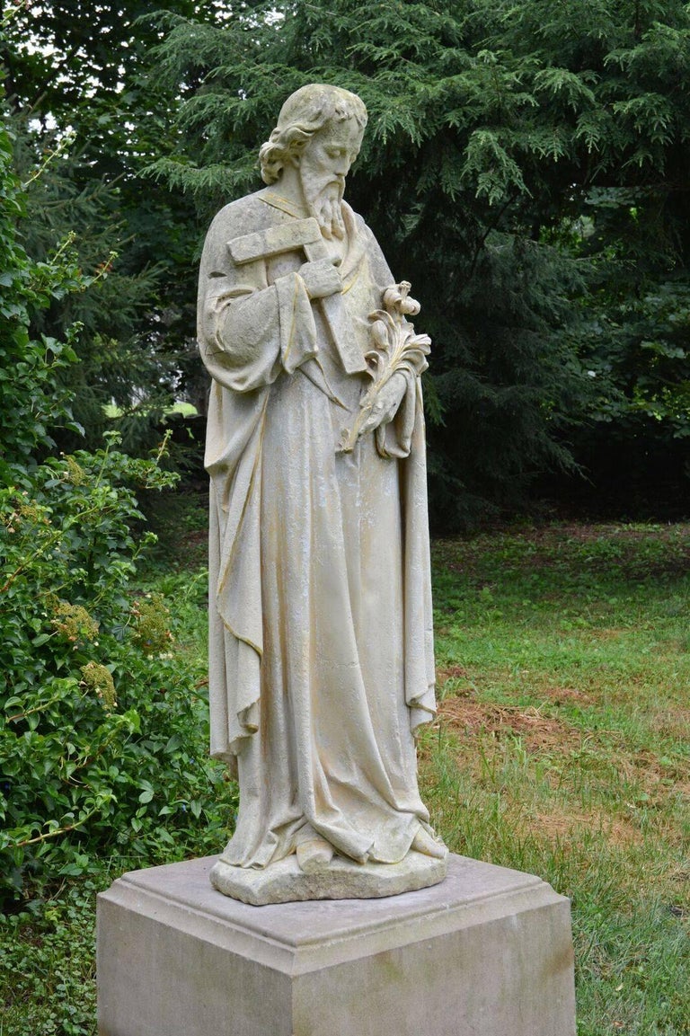 Carved Stone Statue of Saint Joseph For Sale at 1stDibs