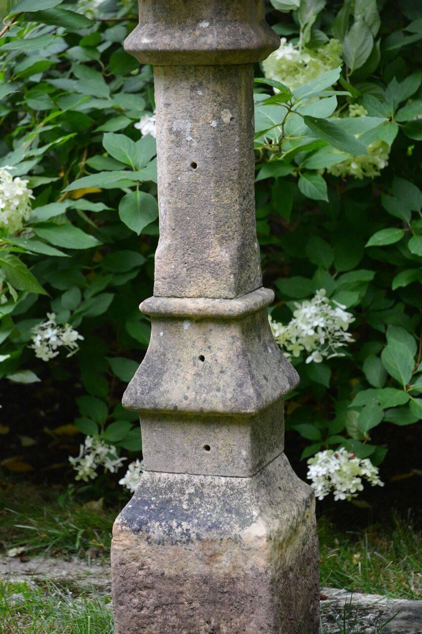 Neoclassical Carved Stone Sundial with Scalloped Edge