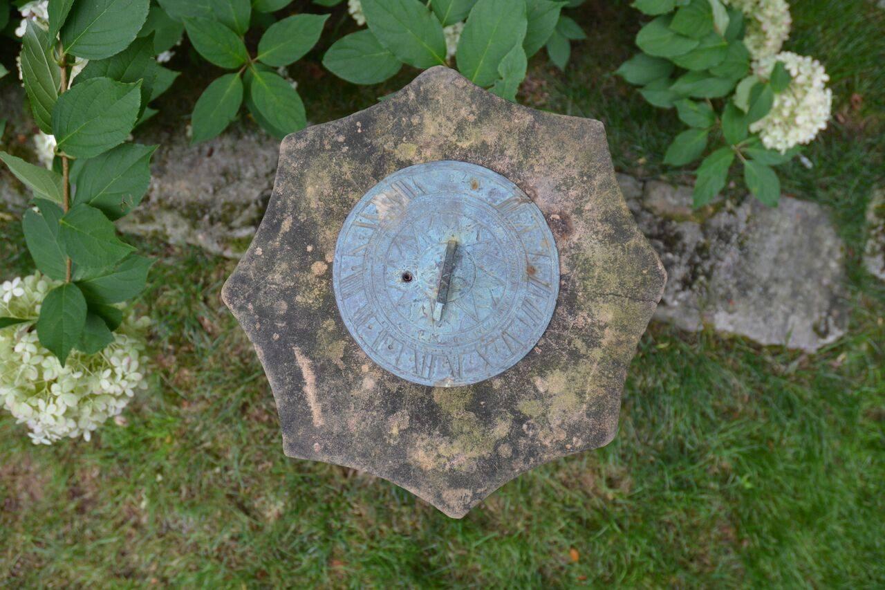 Carved Stone Sundial with Scalloped Edge 1