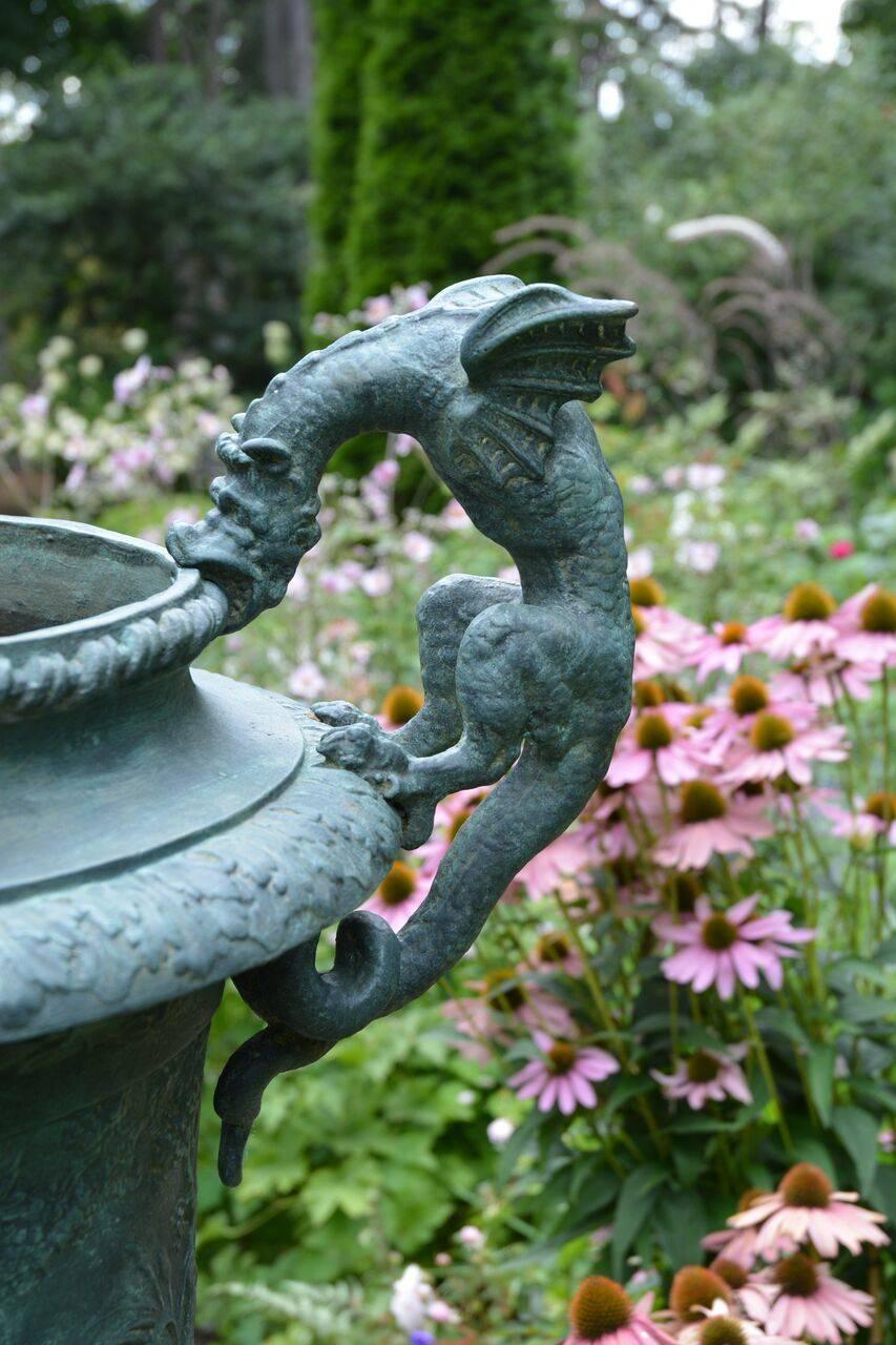 Cast-Iron Urn with Dragon Handles 4