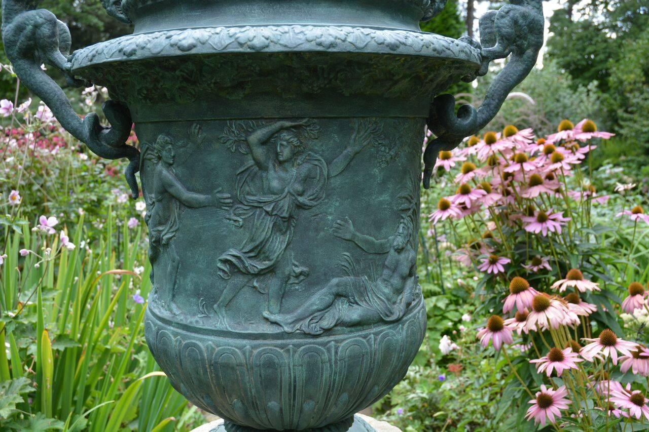 Cast-Iron Urn with Dragon Handles 1