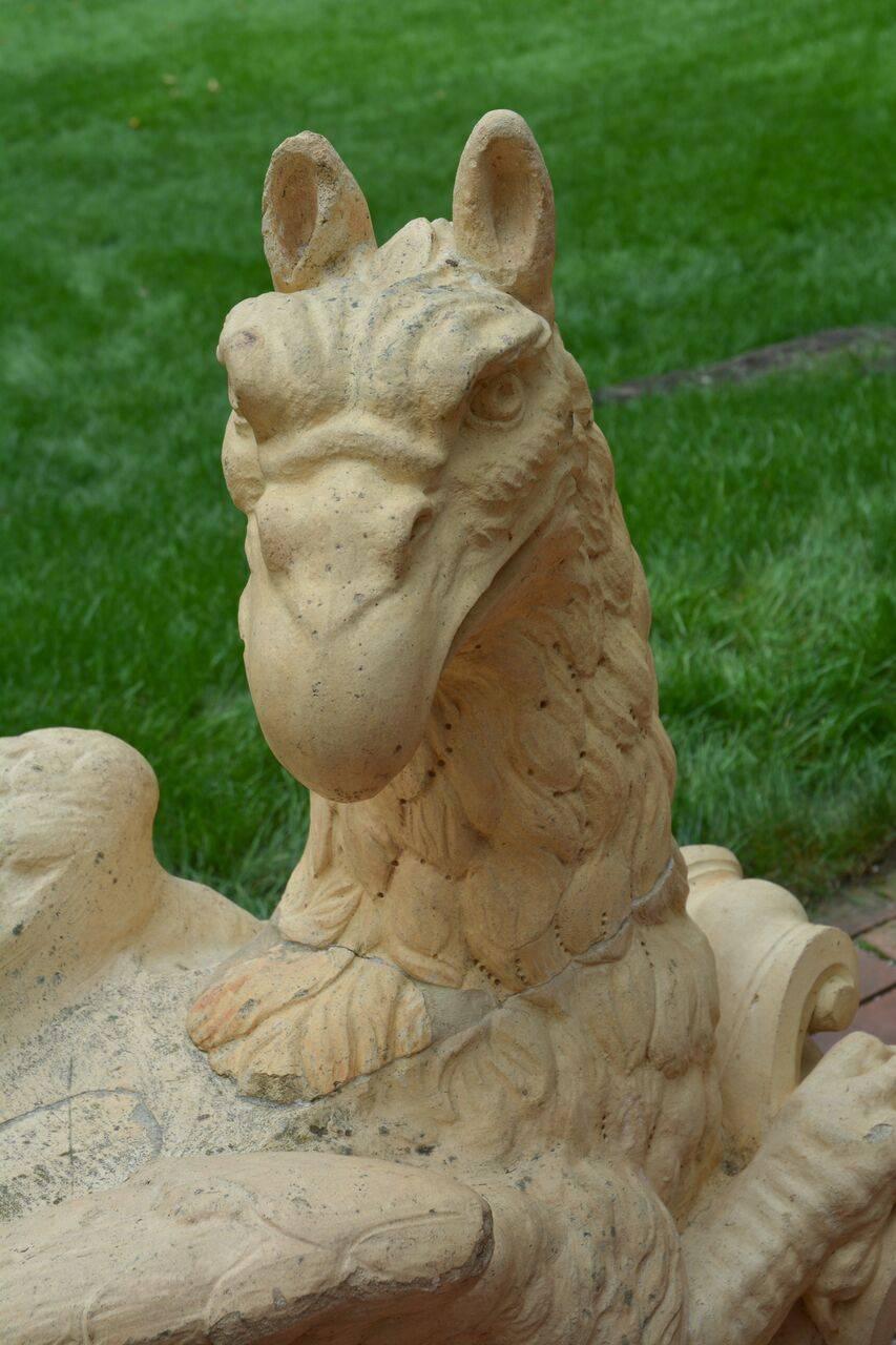 Cast Terracotta Griffins