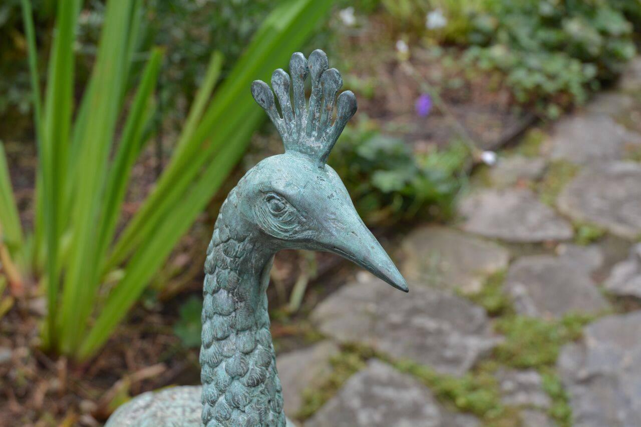 Contemporary Patinated Peacock Sculpture 1